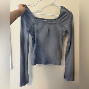 Madewell blue/ grey long sleeve square neck size XS